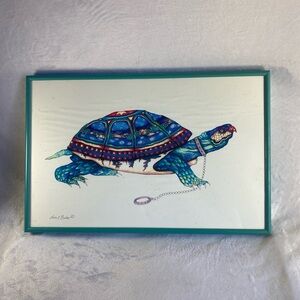 Nora C Butler Signed Framed Print "Wanderlust" Colorful Turtle Beach Art